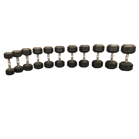 2-20kg Rubber Hex Dumbbell Set